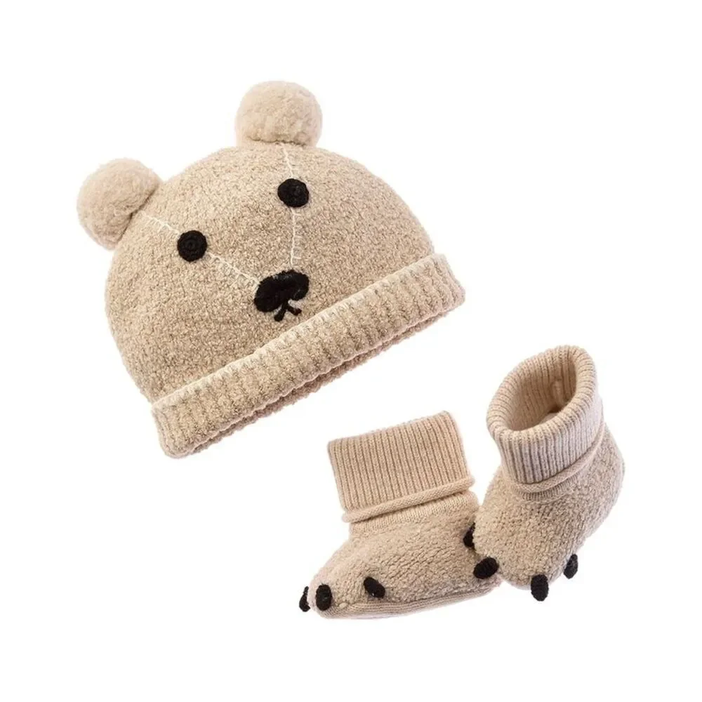 Burberry Girls Beanie & Bootie Set, Beige